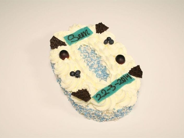 Geboorte nul taart blauw/rose